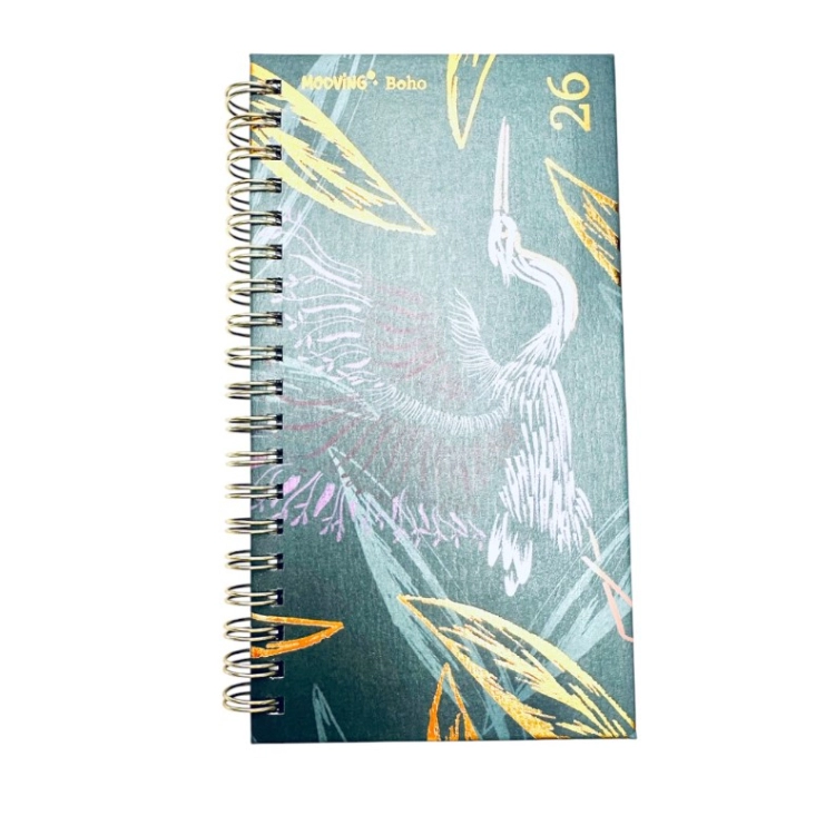 Agenda Mooving 2026 Pocket Boho Verde con Espiral Semana a la Vista Art.1409102